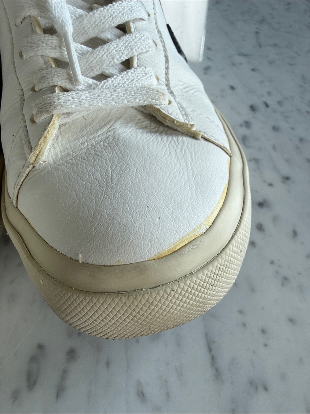Veja Campos White Leather Sneakers with Black V Accent - Picture 3 of 9